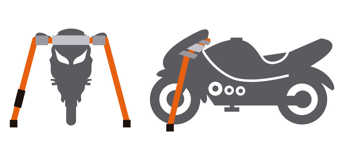 Mocowanie motocykla za manetki